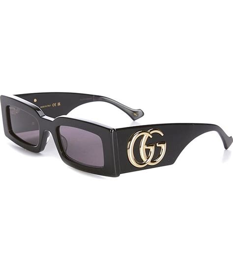 gucci rectangle frame glasses|Gucci generation 53mm rectangular sunglasses.